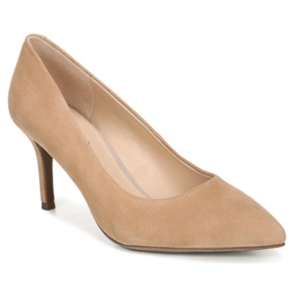 NEW Franco Sarto Bellini Pump Heels Size 10 Camel Suede Beige Neutral 3" Heel